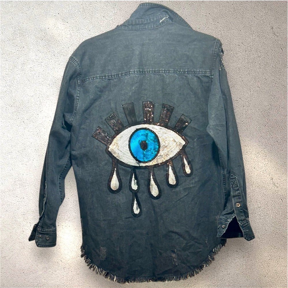 Signature 8 over side distressed jacket